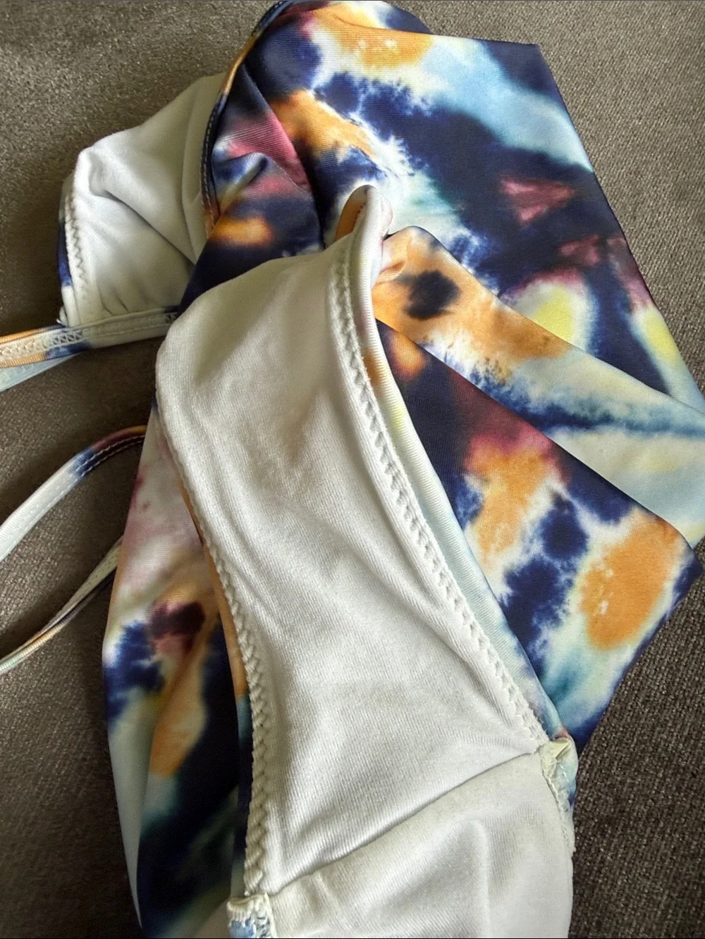 Molo sz 9 Tie-Dye One-Piece Swimsuit in Navy, Light Blue & Orange great cond